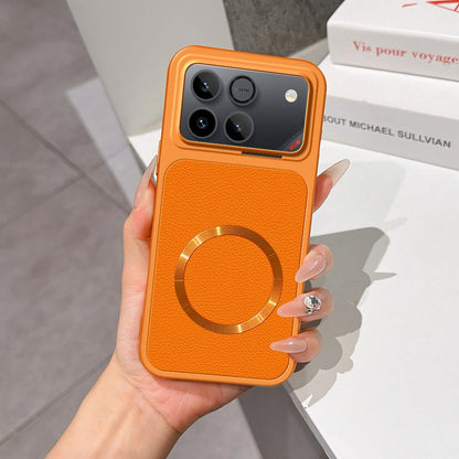 For Honor Win 5G Lambskin Series Magnetic Skin Feel Phone Case(Orange)