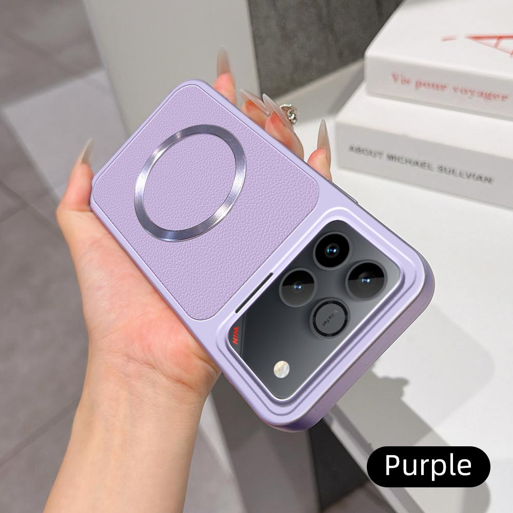 For Honor Win 5G Lambskin Series Magnetic Skin Feel Phone Case(Purple)