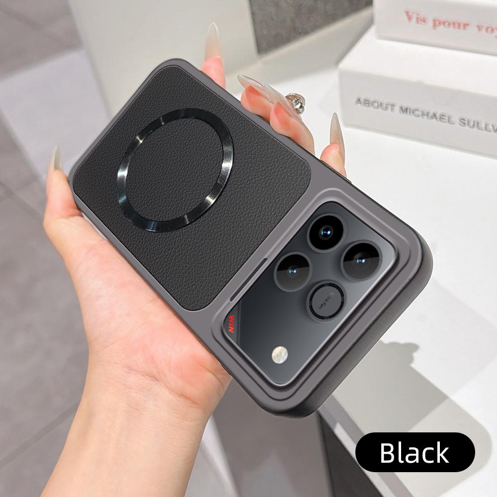 For Honor Win 5G Lambskin Series Magnetic Skin Feel Phone Case(Black)