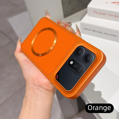 For Honor Win Turbo 5G Lambskin Series Magnetic Skin Feel Phone Case(Orange)