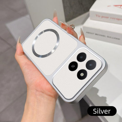 For Honor X5b Lambskin Series Magnetic Skin Feel Phone Case(Silver)