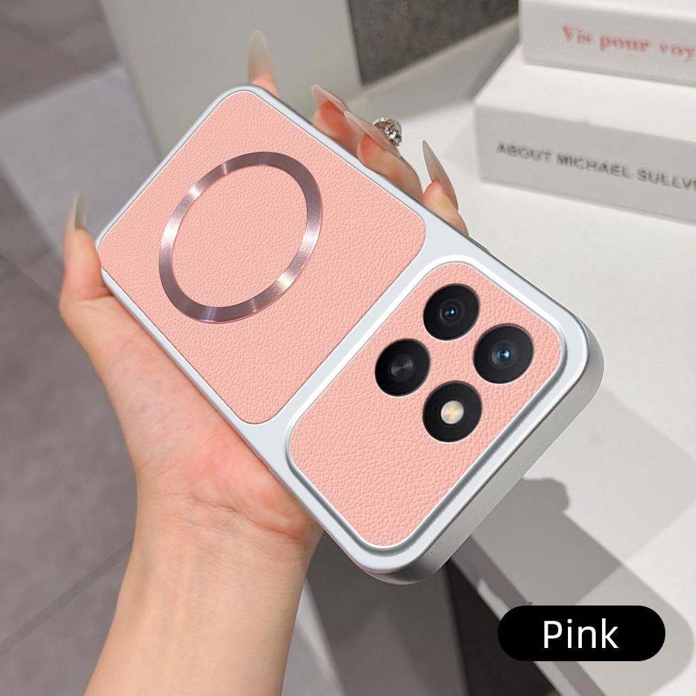 For Honor X8c 4G Lambskin Series Magnetic Skin Feel Phone Case(Pink)