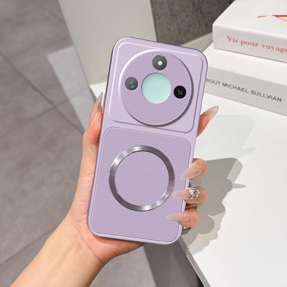 For Honor X60 Lambskin Series Magnetic Skin Feel Phone Case(Purple)