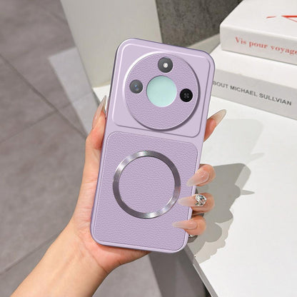 For Honor X60 Lambskin Series Magnetic Skin Feel Phone Case(Purple)