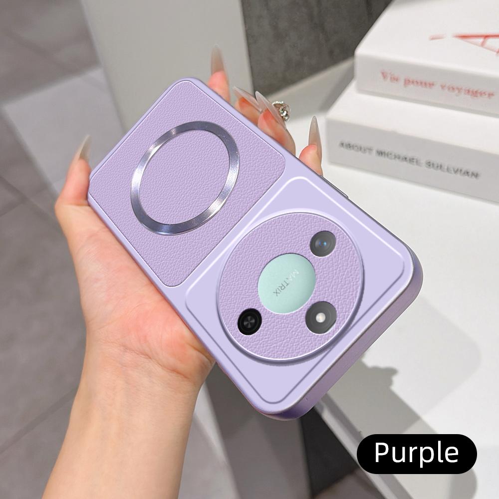 For Honor X60 Lambskin Series Magnetic Skin Feel Phone Case(Purple)