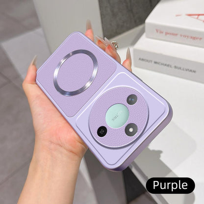 For Honor X60 Lambskin Series Magnetic Skin Feel Phone Case(Purple)