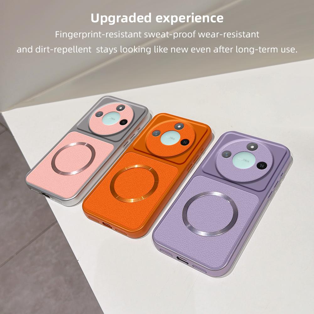 For Honor X60 Lambskin Series Magnetic Skin Feel Phone Case(Purple)