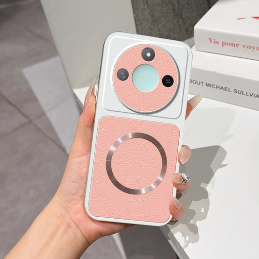 For Honor X60 Lambskin Series Magnetic Skin Feel Phone Case(Pink)