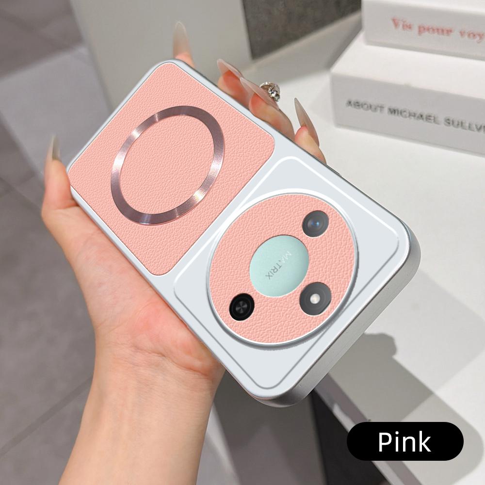 For Honor X60 Lambskin Series Magnetic Skin Feel Phone Case(Pink)