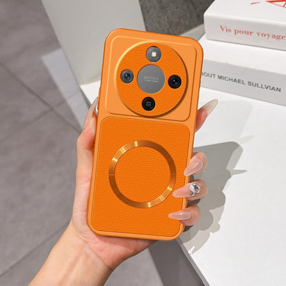 For Honor X70 5G Lambskin Series Magnetic Skin Feel Phone Case(Orange)