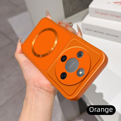For Honor X70 5G Lambskin Series Magnetic Skin Feel Phone Case(Orange)