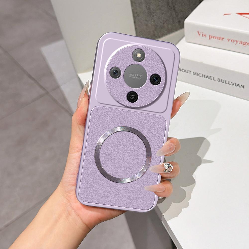 For Honor X70 5G Lambskin Series Magnetic Skin Feel Phone Case(Purple)