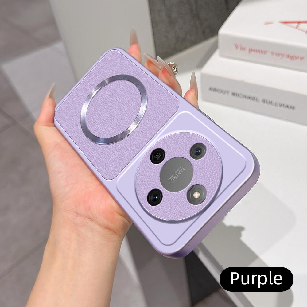 For Honor X70 5G Lambskin Series Magnetic Skin Feel Phone Case(Purple)