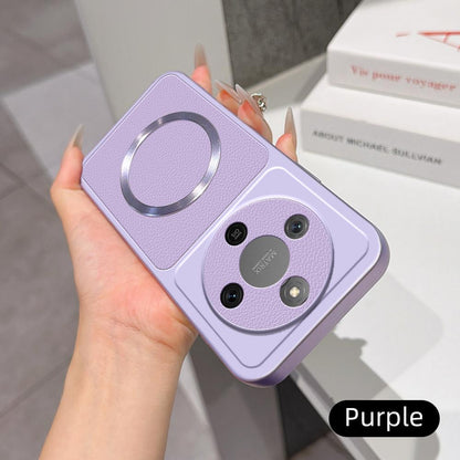 For Honor X70 5G Lambskin Series Magnetic Skin Feel Phone Case(Purple)