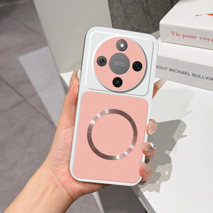 For Honor X70 5G Lambskin Series Magnetic Skin Feel Phone Case(Pink)