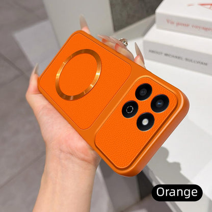 For Honor Play 60 Plus Lambskin Series Magnetic Skin Feel Phone Case(Orange)