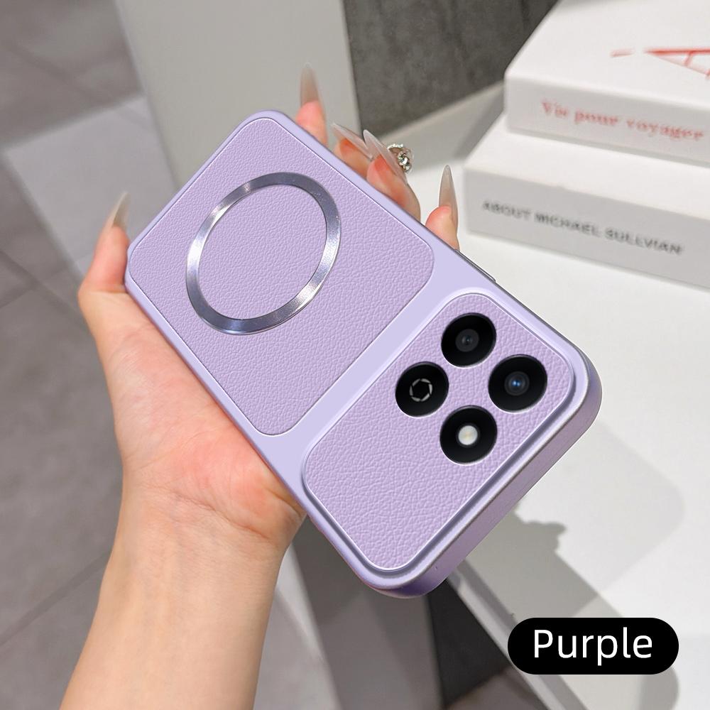 For Honor Play 60 Plus Lambskin Series Magnetic Skin Feel Phone Case(Purple)