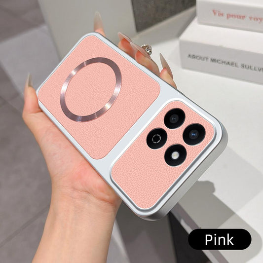 For Honor Play 60 Plus Lambskin Series Magnetic Skin Feel Phone Case(Pink)