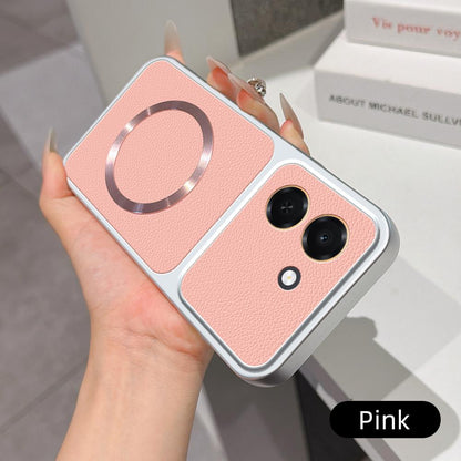 For Honor Play 80 Plus 5G Lambskin Series Magnetic Skin Feel Phone Case(Pink)