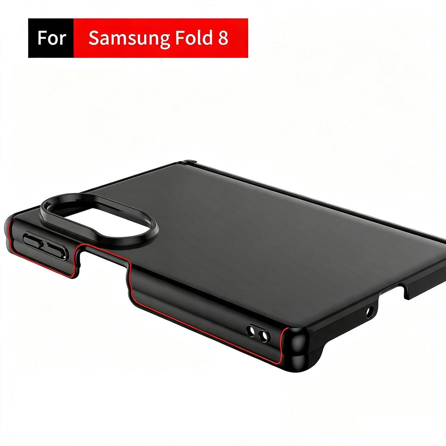 For Galaxy Z Fold8 5G Glossy Finish Hinge Protection PC Phone Case(Black)