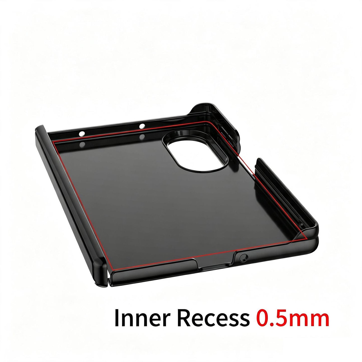 For Galaxy Z Fold8 5G Glossy Finish Hinge Protection PC Phone Case(Black)