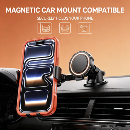 For iPhone 17 Pro Max Silicone Magnetic Anti-drop Protective Phone Case(Orange)