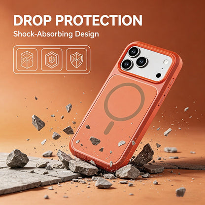 For iPhone 17 Pro Max Silicone Magnetic Anti-drop Protective Phone Case(Orange)