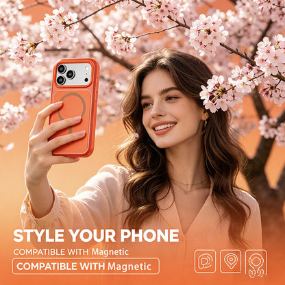 For iPhone 17 Pro Max Silicone Magnetic Anti-drop Protective Phone Case(Orange)