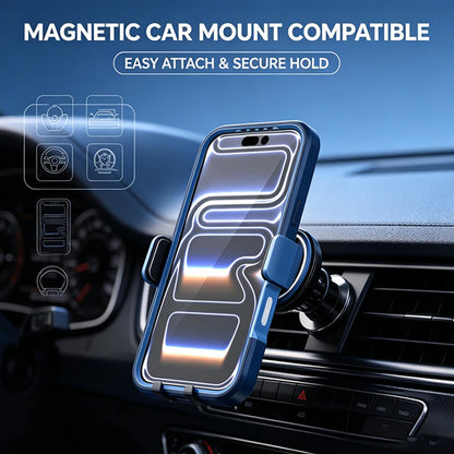 For iPhone 17 Pro Max Silicone Magnetic Anti-drop Protective Phone Case(Blue)