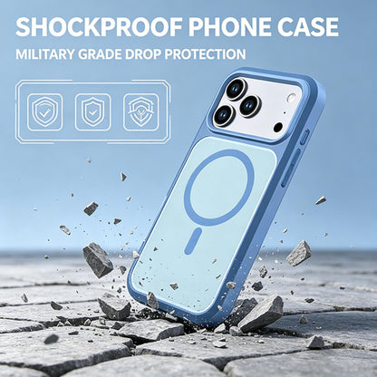 For iPhone 17 Pro Silicone Magnetic Anti-drop Protective Phone Case(Light Blue)