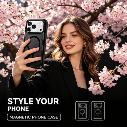 For iPhone 18 Pro Max Silicone Magnetic Anti-drop Protective Phone Case(Black + Black)