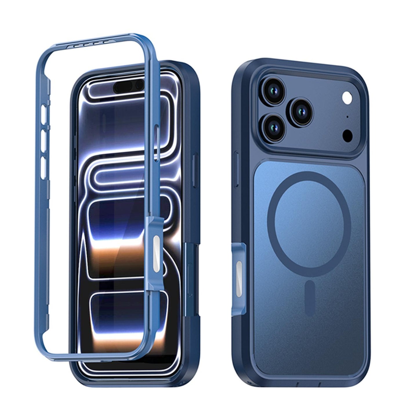 For iPhone 18 Pro Max Silicone Magnetic Anti-drop Protective Phone Case(Blue)