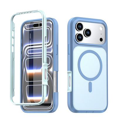 For iPhone 18 Pro Max Silicone Magnetic Anti-drop Protective Phone Case(Light Blue)