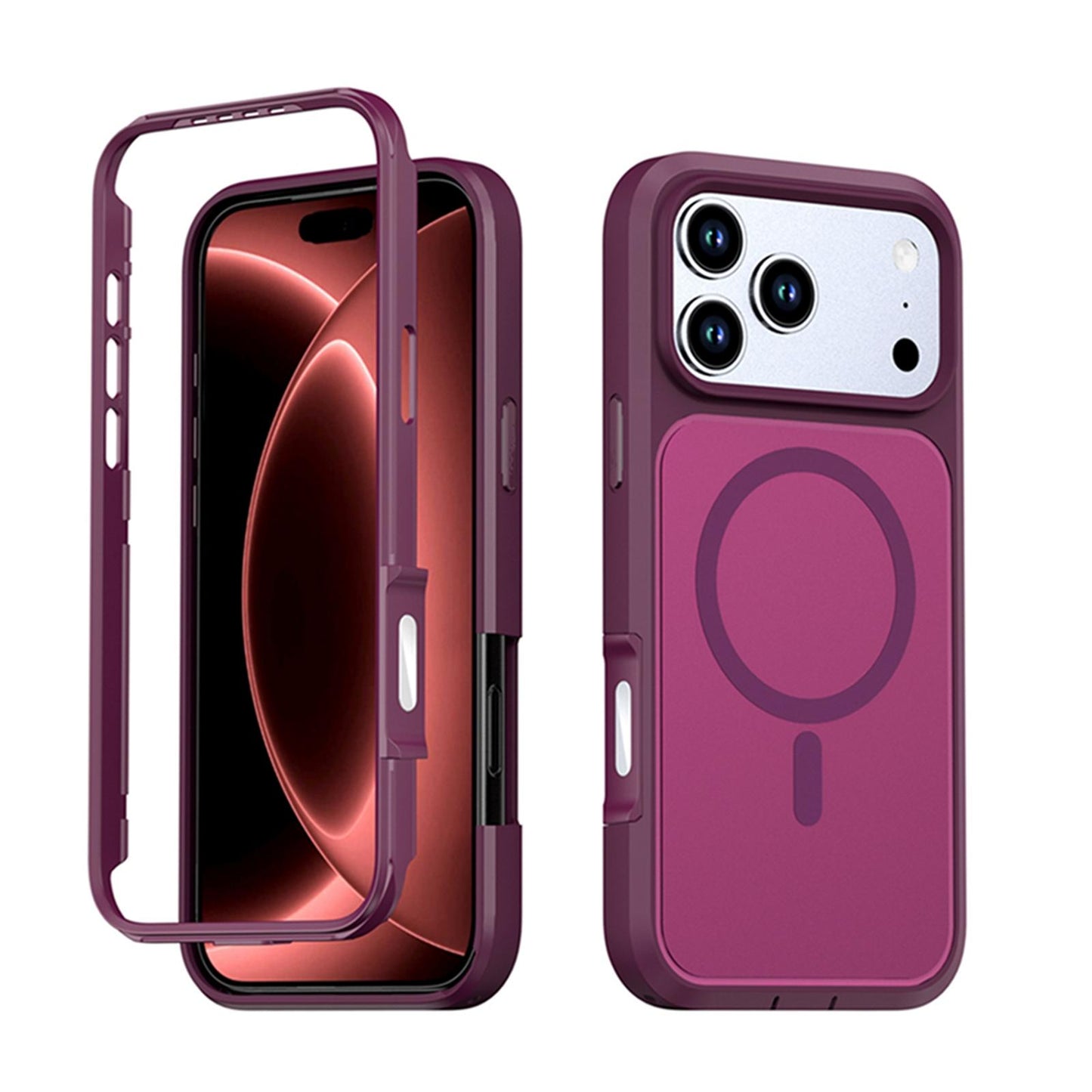 For iPhone 18 Pro Max Silicone Magnetic Anti-drop Protective Phone Case(Wine)