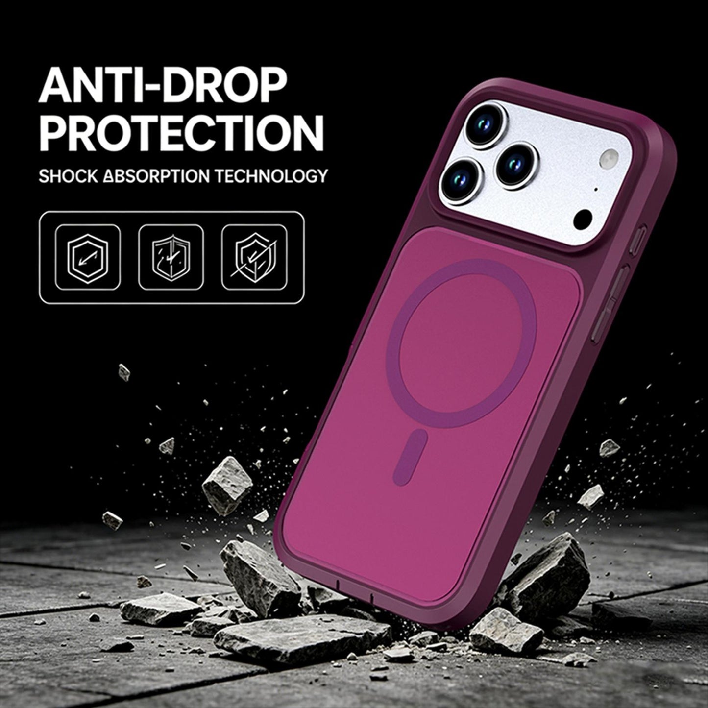 For iPhone 18 Pro Max Silicone Magnetic Anti-drop Protective Phone Case(Wine)