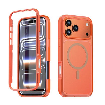 For iPhone 18 Pro Silicone Magnetic Anti-drop Protective Phone Case(Orange)