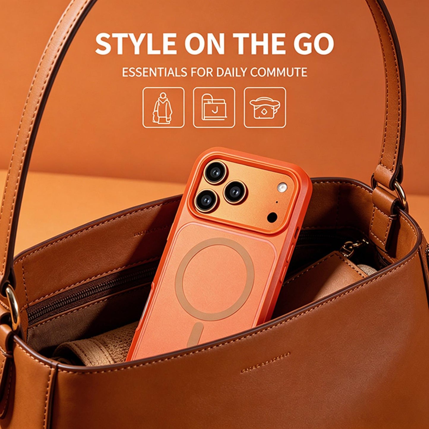 For iPhone 18 Pro Silicone Magnetic Anti-drop Protective Phone Case(Orange)
