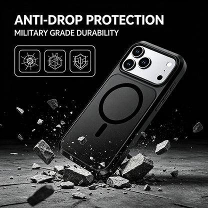 For iPhone 18 Pro Silicone Magnetic Anti-drop Protective Phone Case(Black + Black)