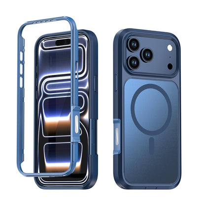 For iPhone 18 Pro Silicone Magnetic Anti-drop Protective Phone Case(Blue)