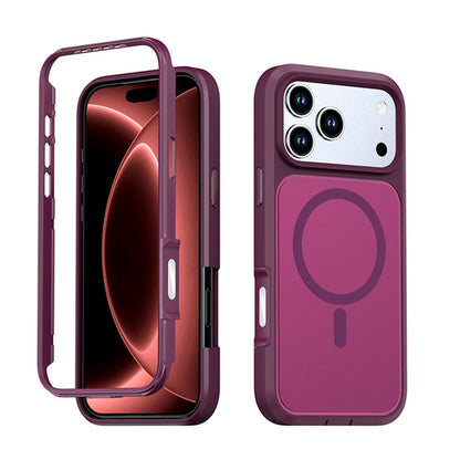 For iPhone 18 Pro Silicone Magnetic Anti-drop Protective Phone Case(Wine)