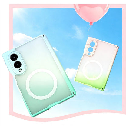For Galaxy Z Fold8 5G Macaron Gradient Magnetic PC Foldable Phone Case(Mint Green)