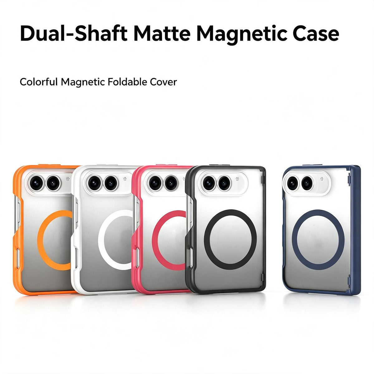 For iPhone Duo Spring Hinge Protection Magnetic Phone Case - Orange - EDA010035001B