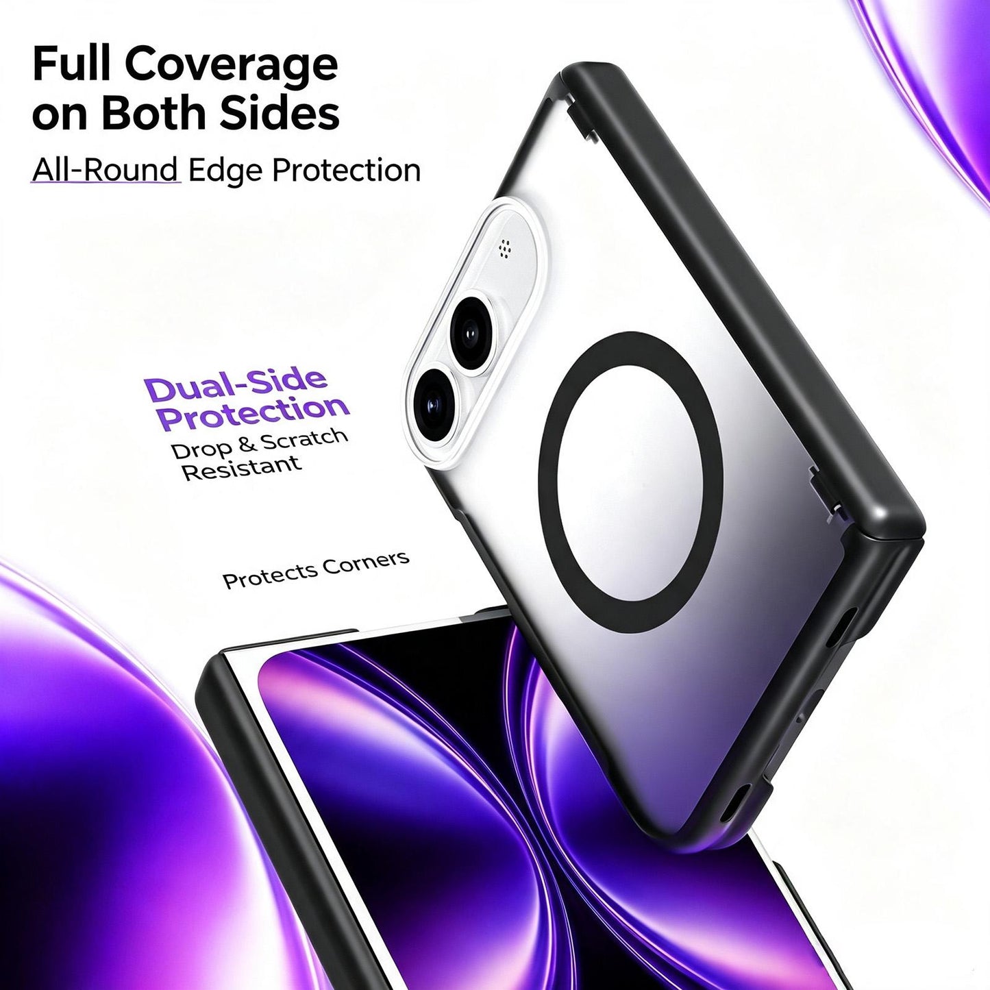 For iPhone Fold Spring Hinge Protection Magnetic Phone Case(Orange)