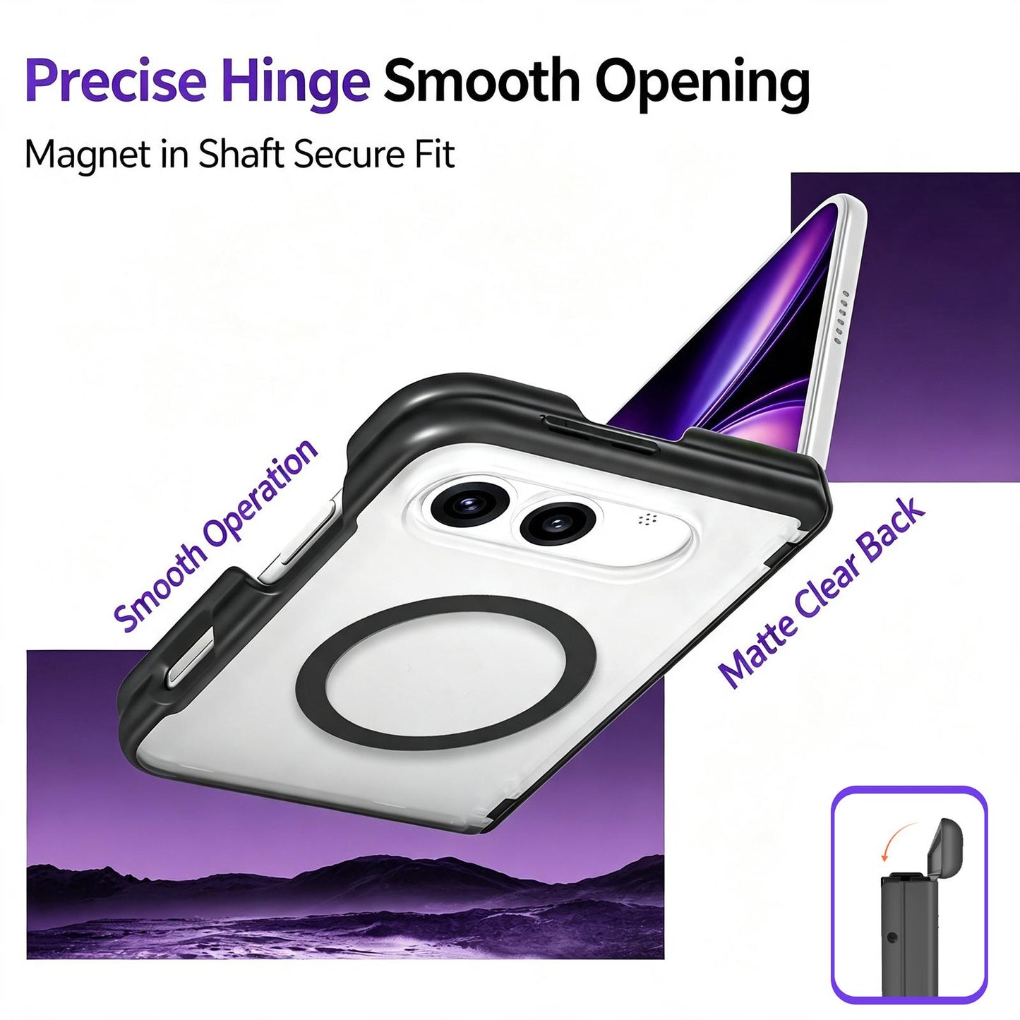 For iPhone Fold Spring Hinge Protection Magnetic Phone Case(Blue)