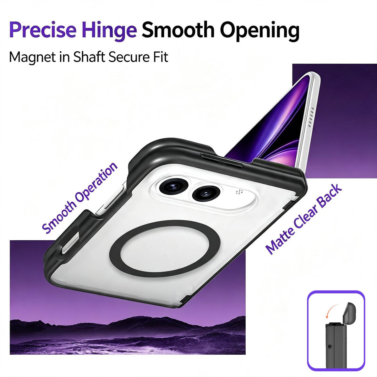 For iPhone Duo Spring Hinge Protection Magnetic Phone Case - Cherry Red - EDA010035001D