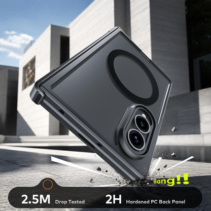 For Galaxy Z Fold8 5G Hinge Protection Magnetic TPU Hybrid PC Phone Case(Matte Black)