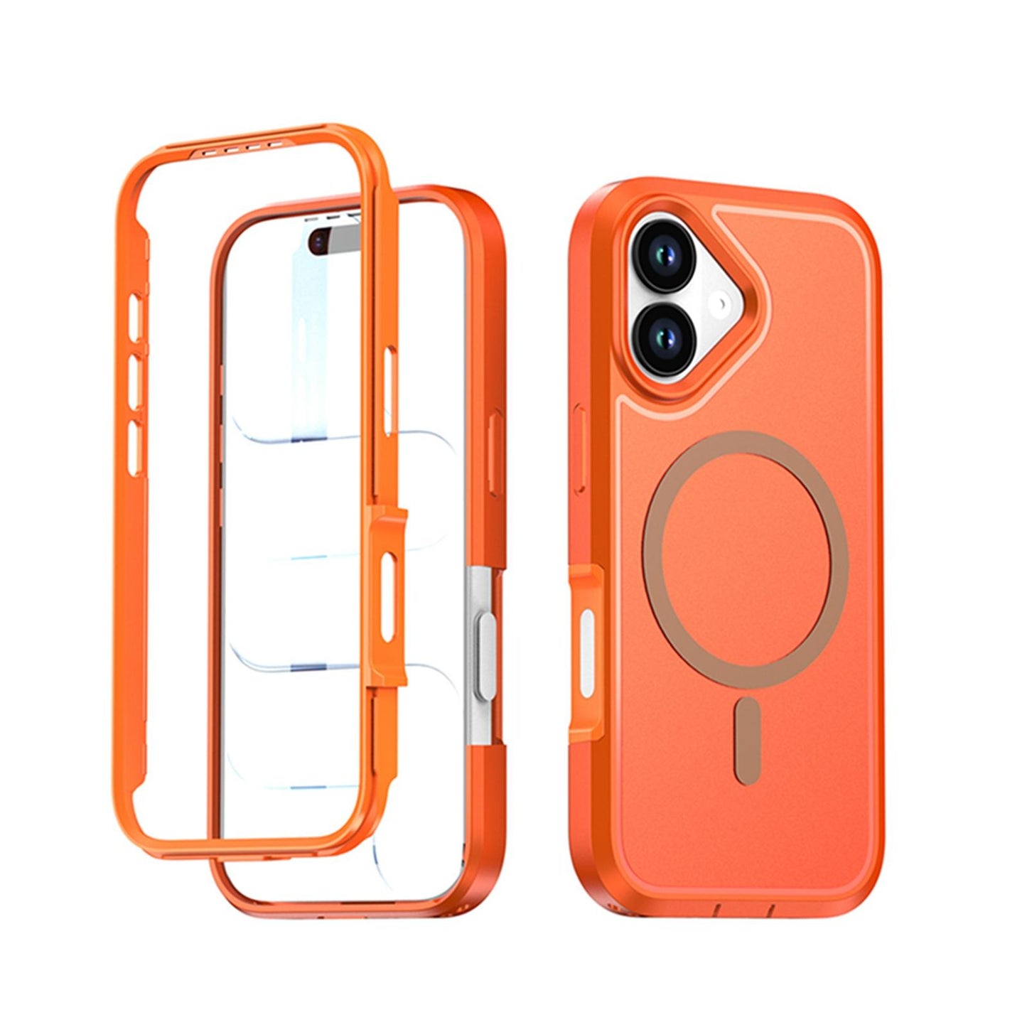 For iPhone 17 Silicone Magnetic Anti-drop Protective Phone Case(Orange)