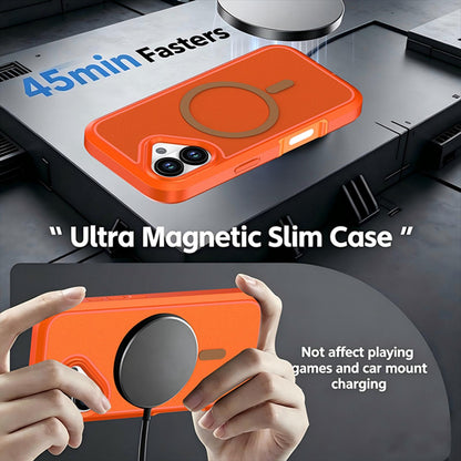 For iPhone 17 Silicone Magnetic Anti-drop Protective Phone Case(Orange)