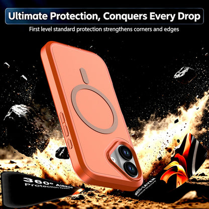 For iPhone 17 Silicone Magnetic Anti-drop Protective Phone Case(Orange)