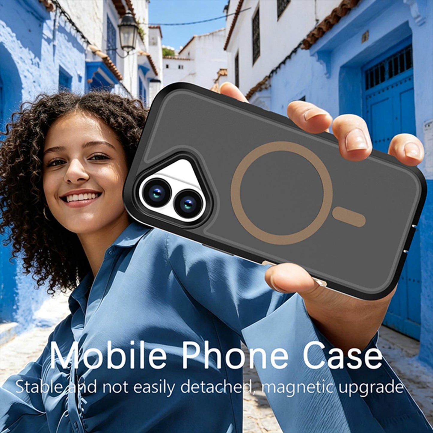 For iPhone 17 Silicone Magnetic Anti-drop Protective Phone Case(Black + Gold)